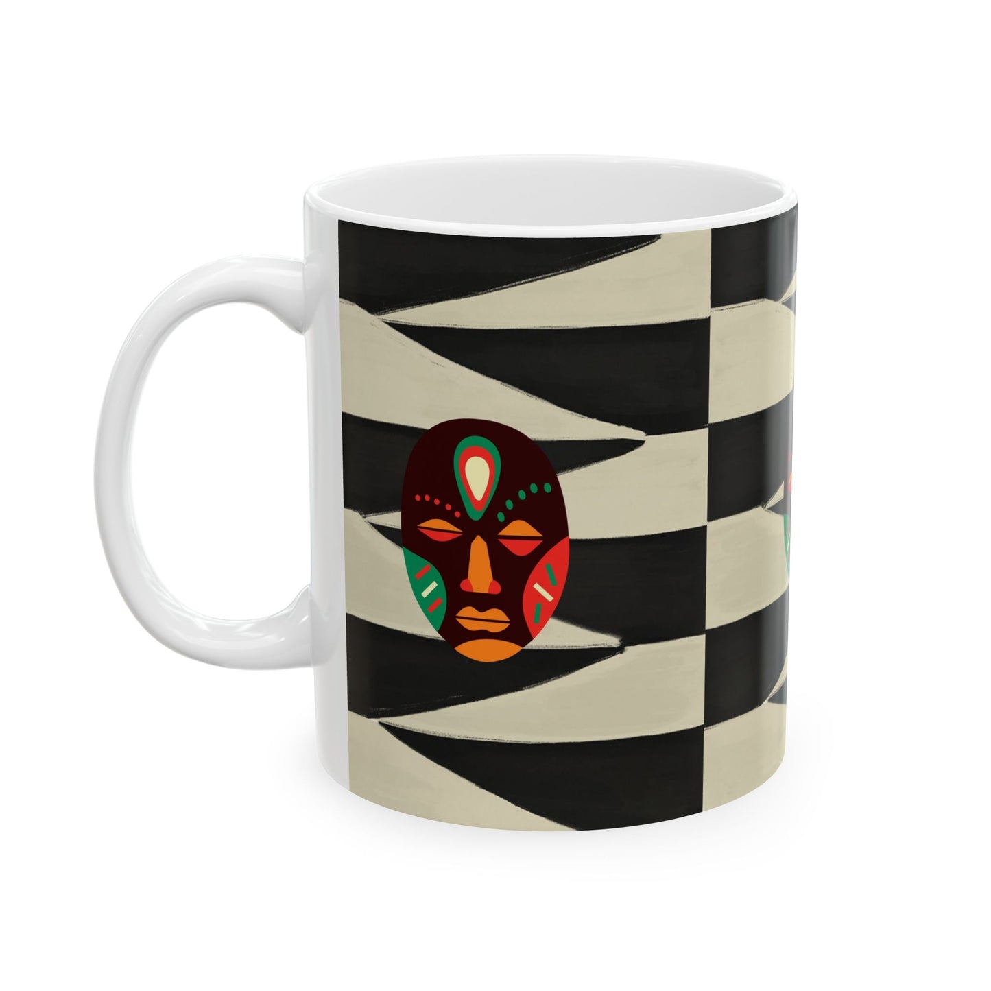 African Tribal Mask Ceramic Mug 11oz