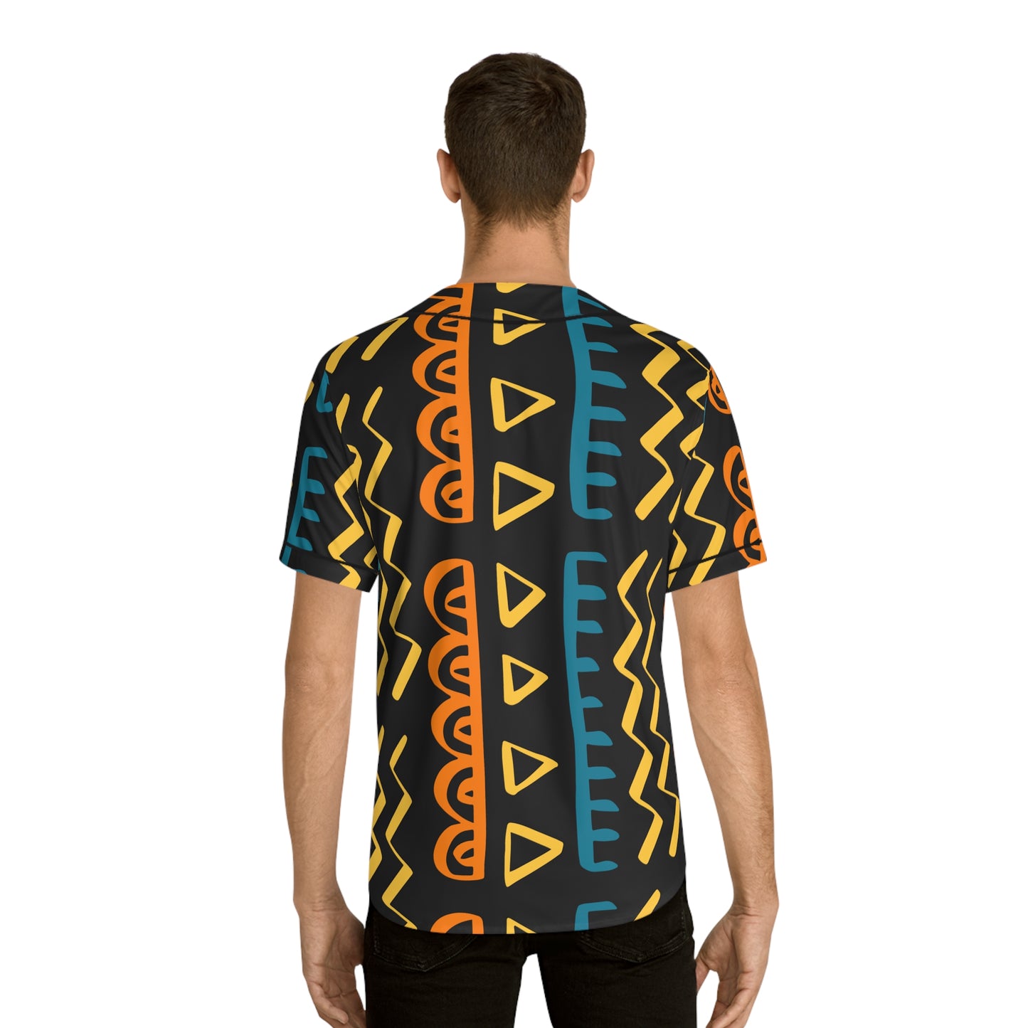 Tribal African Aztec Pattern - Men's Baseball Jersey (AOP)