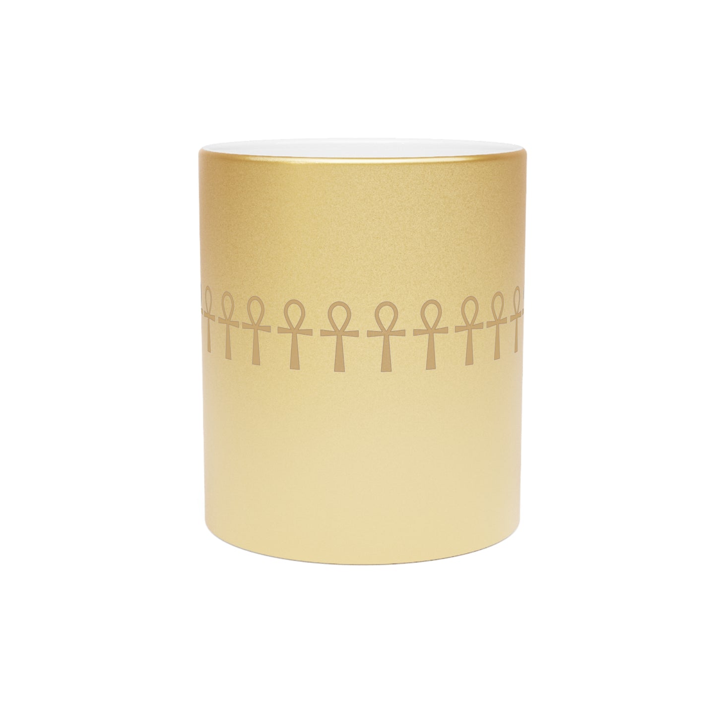 Queen Ankh Metallic Mug (Coffee/Tea), 11oz, Silver/Gold