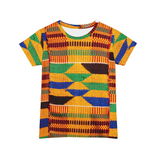 Kente Print Women's Short Sleeve Shirt (AOP)