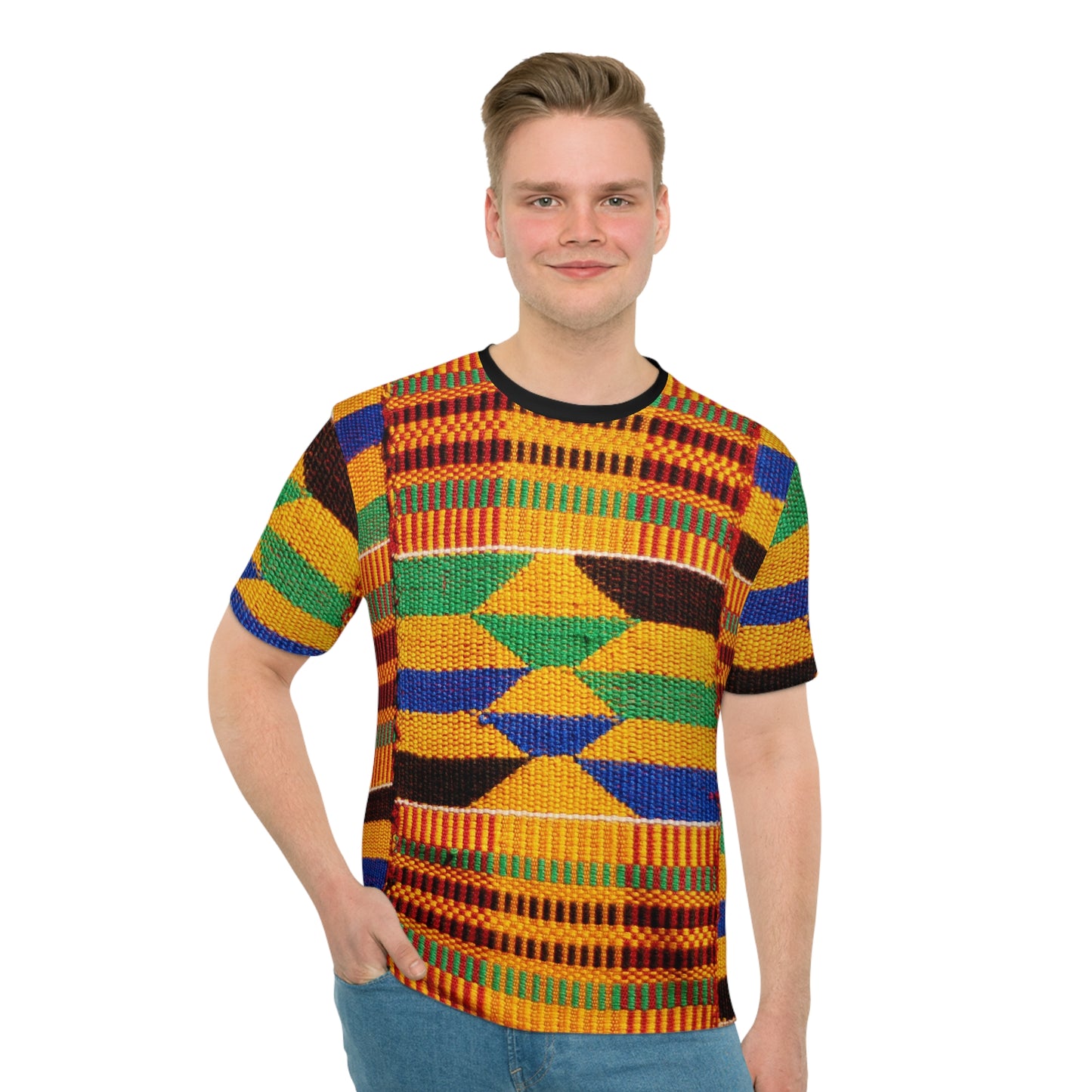 Kente Print Men's Loose T-shirt (AOP)