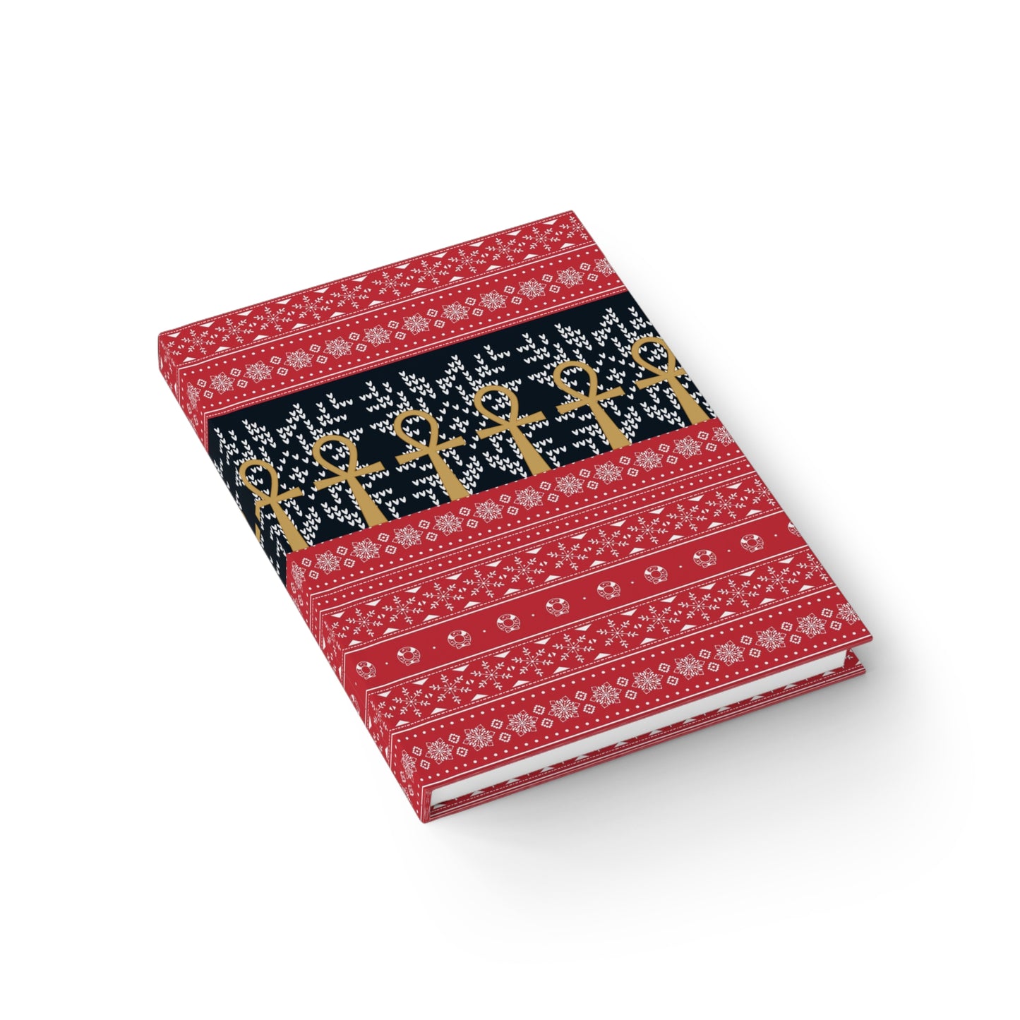 Ankh Christmas Journal - Ruled Line, 128 Page, Red/Black/Gold