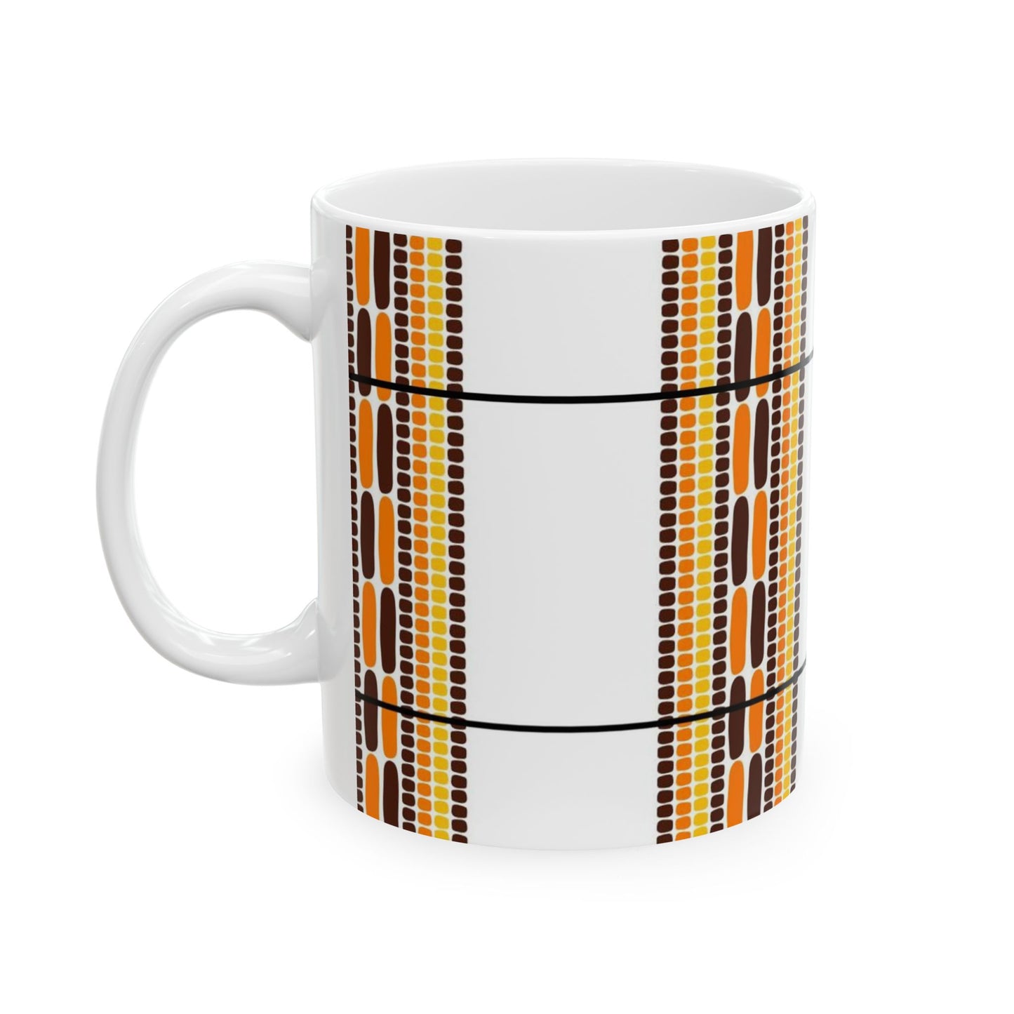 African Basket Plaid Print Ceramic Mug 11oz