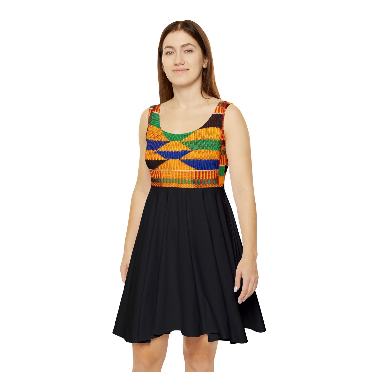 Kente Print Women's Skater Dress (AOP)