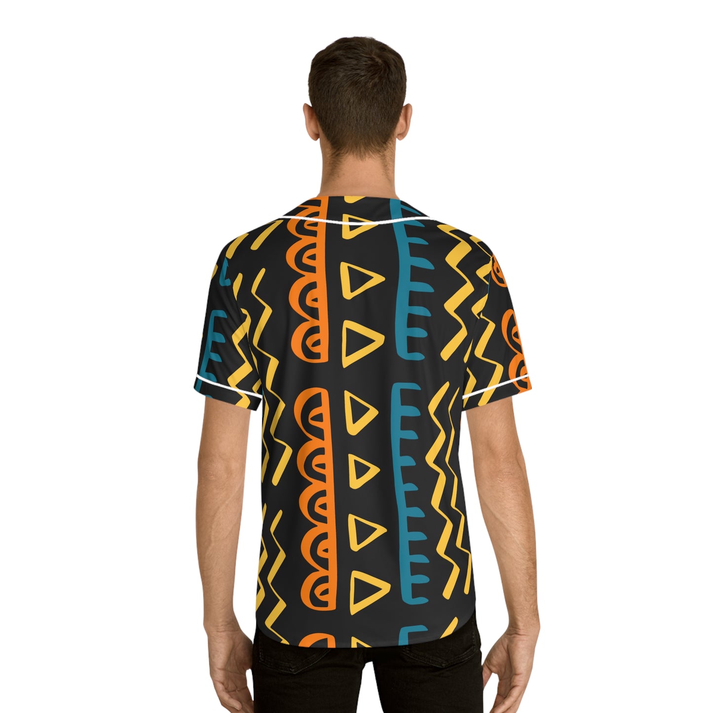 Tribal African Aztec Pattern - Men's Baseball Jersey (AOP)