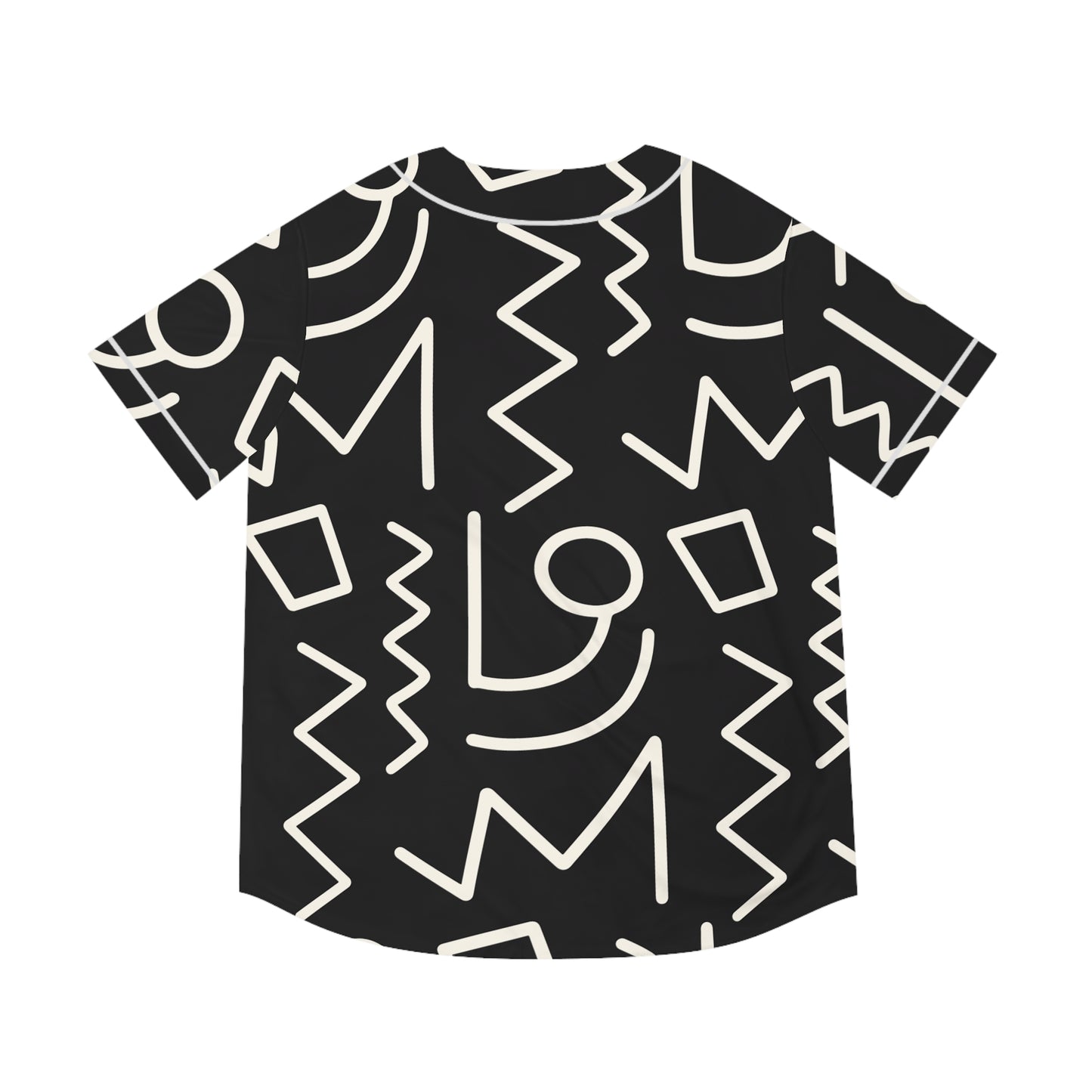 Tribal African Aztec Pattern - Men's Baseball Jersey (AOP) - black/white