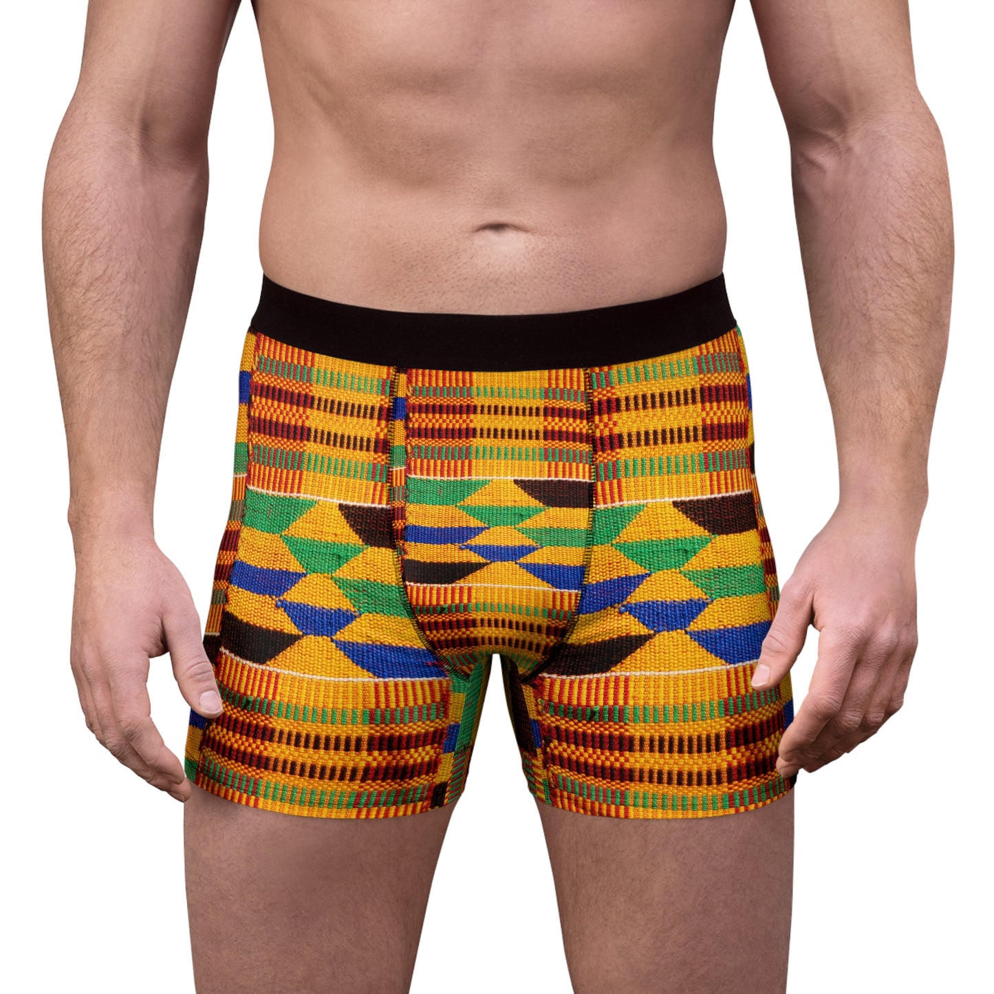 Kente Print Men's Boxer Briefs (AOP)