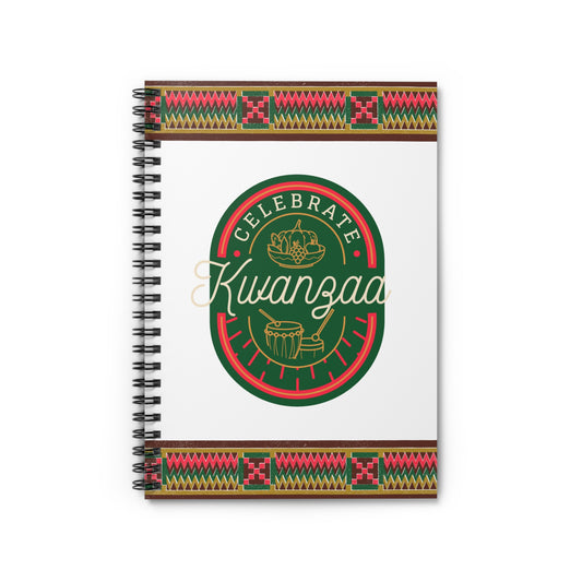 Celebrate Kwanzaa Spiral Notebook - Ruled Line (green/red/white)