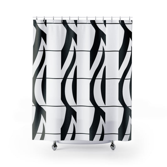 Zebra Plaid Print Shower Curtains