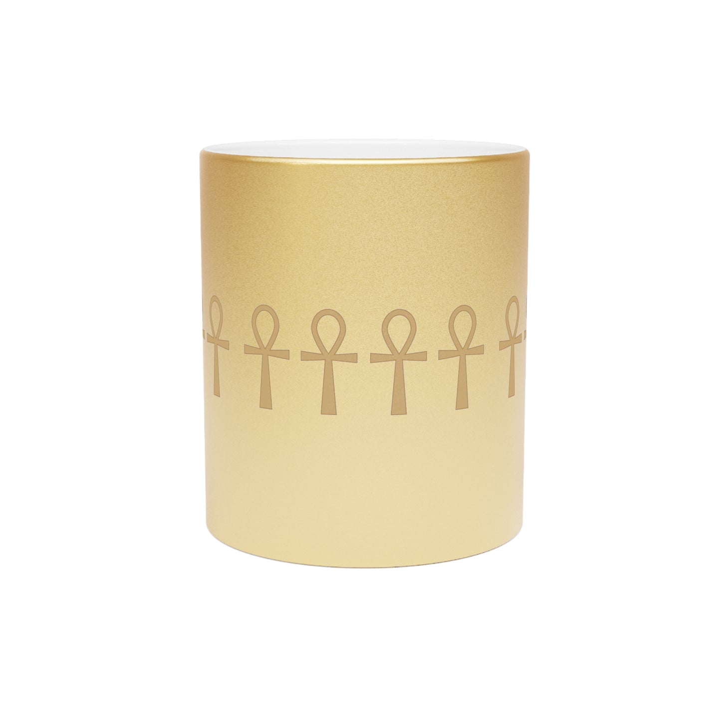 King Ankh Metallic Mug (Coffee/Tea), 11oz, Silver/Gold