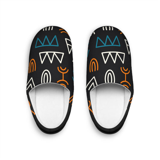 Tribal Print Women's Indoor Slippers black/multicolor