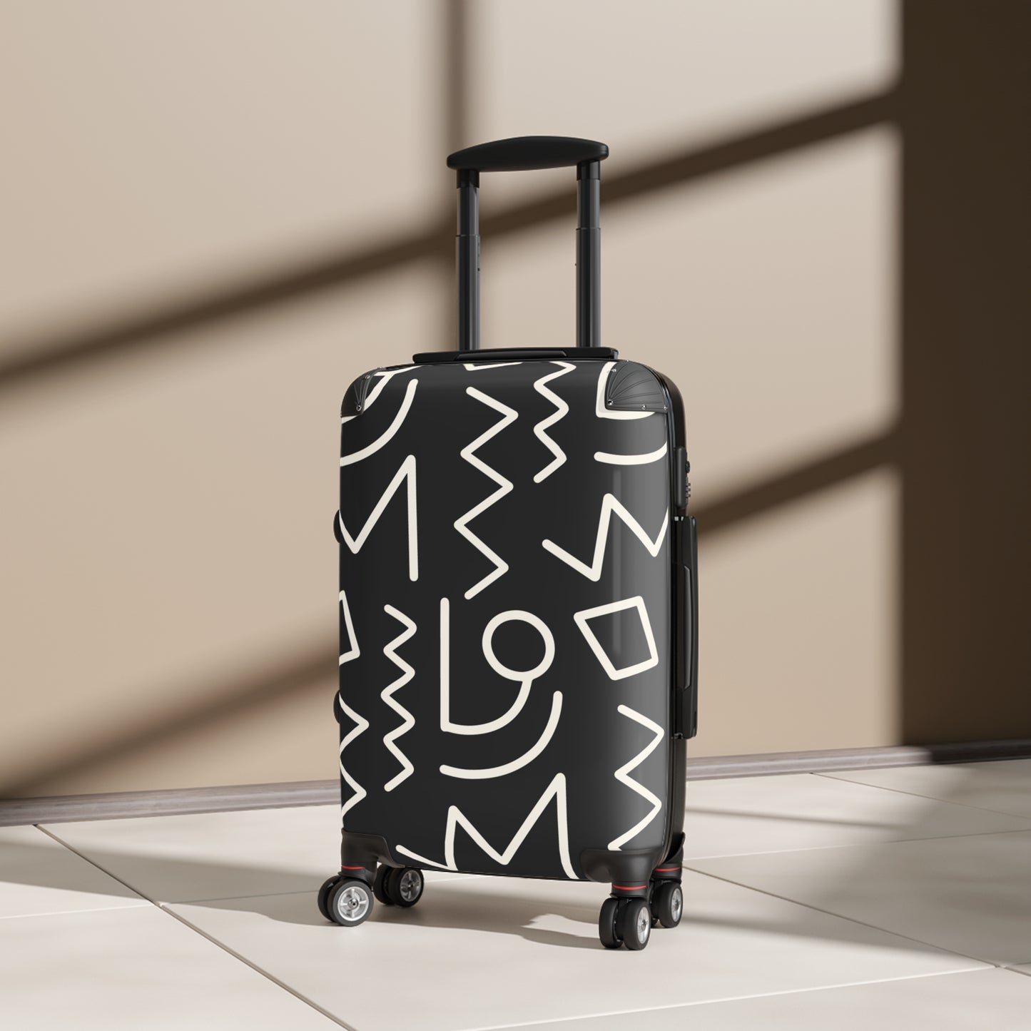 Tribal Print Travel Suitcase black/white