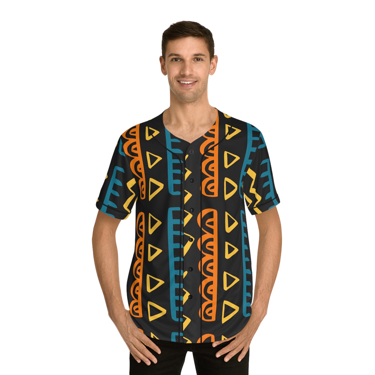 Tribal African Aztec Pattern - Men's Baseball Jersey (AOP)