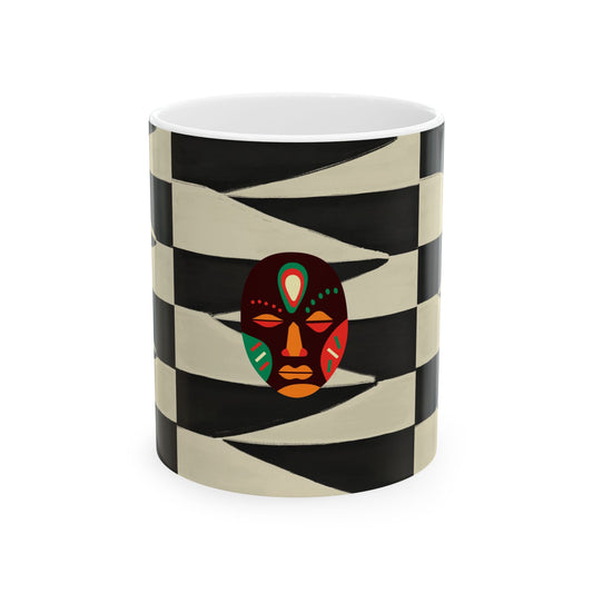 African Tribal Mask Ceramic Mug 11oz