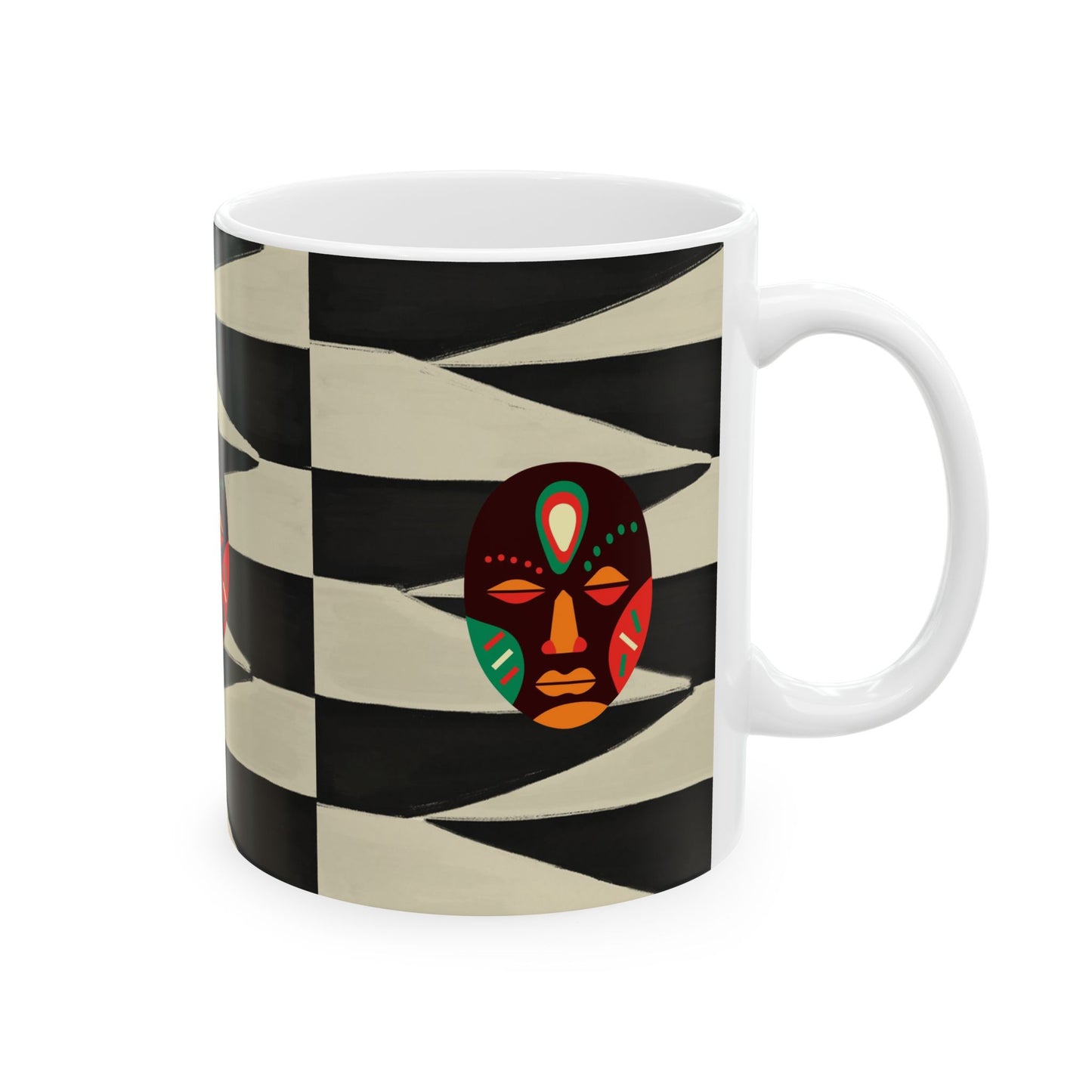 African Tribal Mask Ceramic Mug 11oz