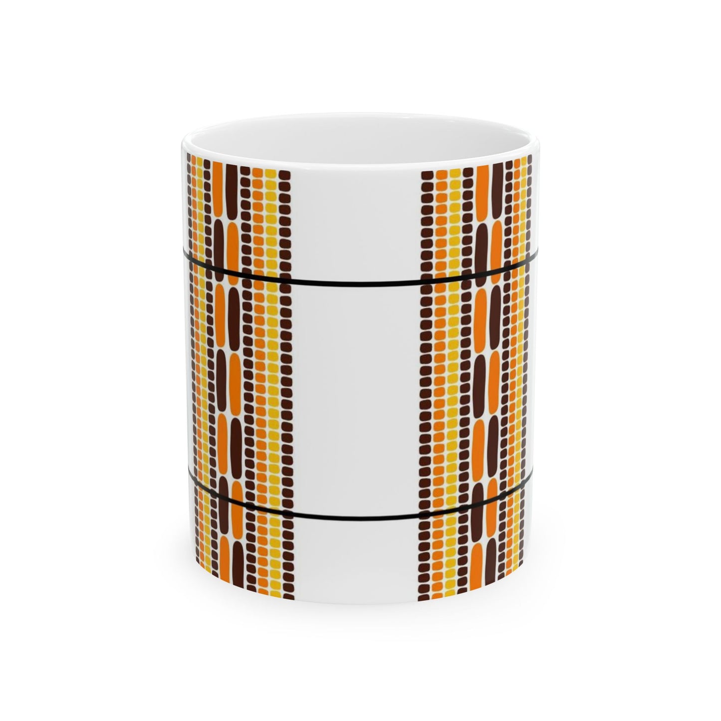 African Basket Plaid Print Ceramic Mug 11oz