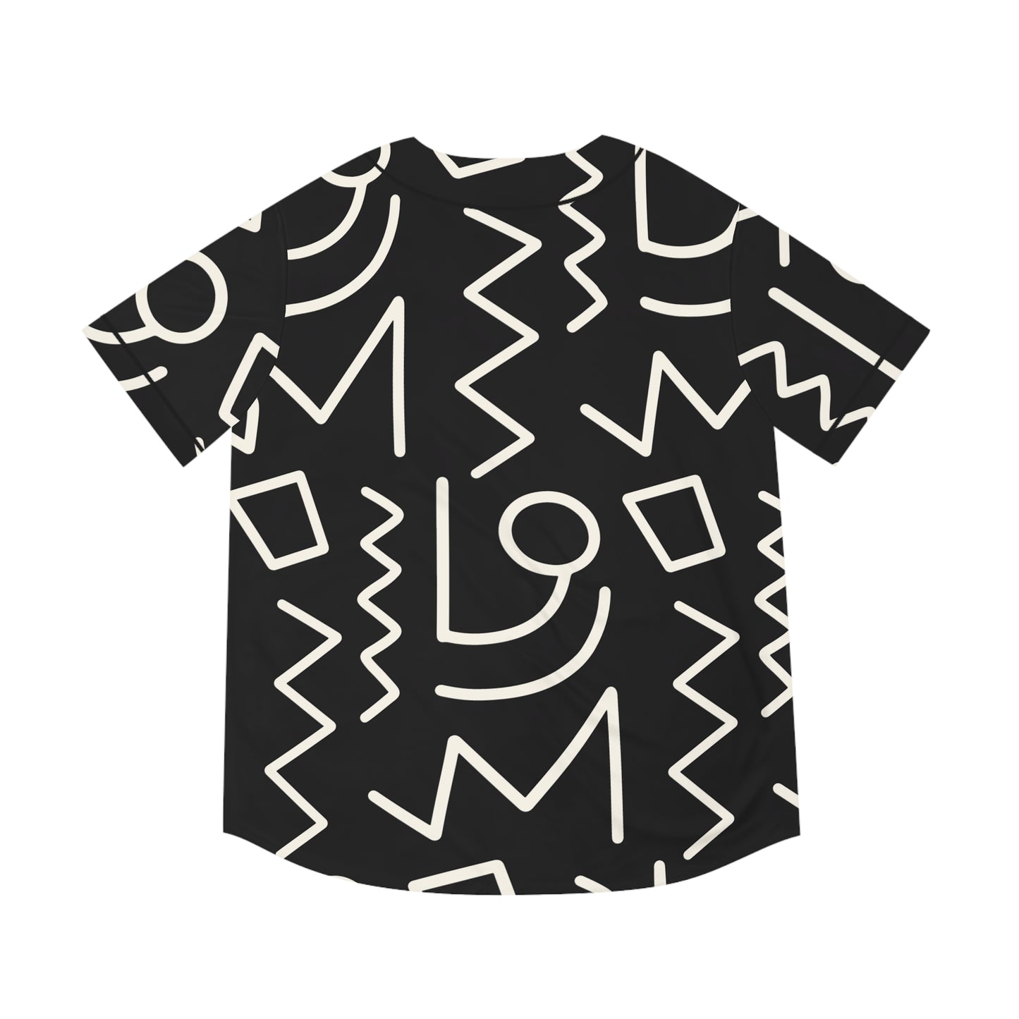 Tribal African Aztec Pattern - Men's Baseball Jersey (AOP) - black/white