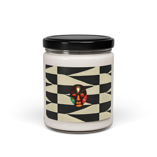 African Tribal Mask Scented Soy Candle, 9oz