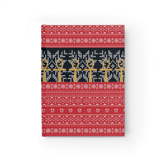 Ankh Christmas Journal - Ruled Line, 128 Page, Red/Black/Gold