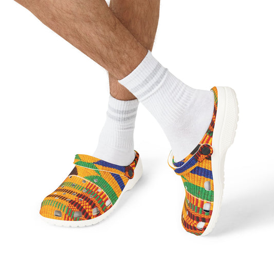 Colorful Kente Pattern EVA Foam Rubber Shoes - Comfortable & Stylish Footwear