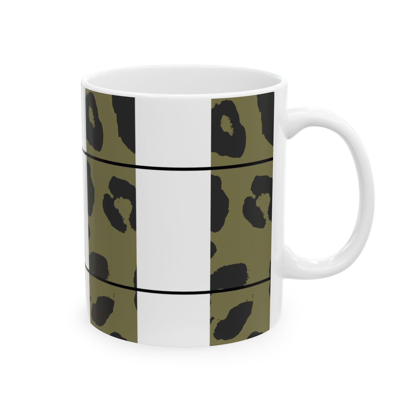 Leopard Plaid Print Ceramic Mug 11oz