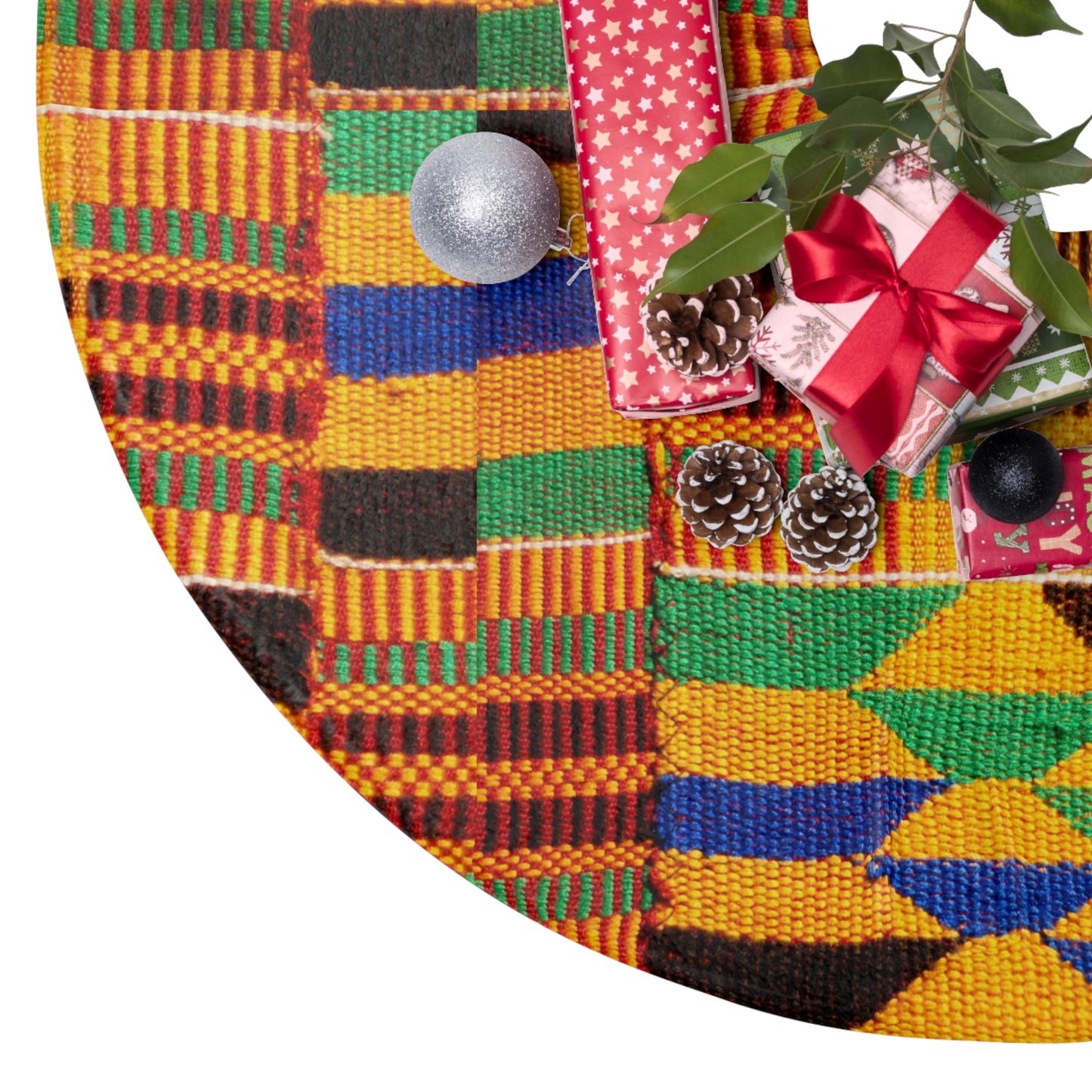 Kente Print Christmas Tree Skirts