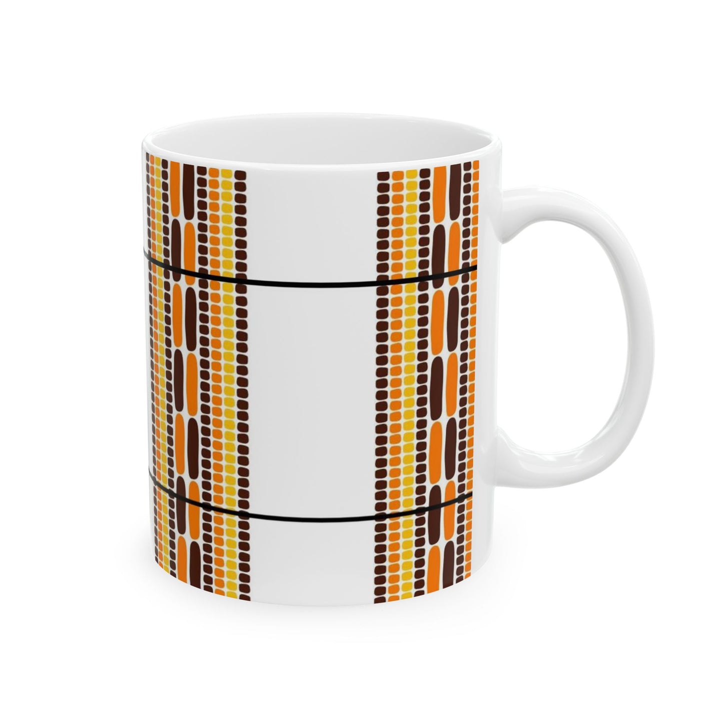 African Basket Plaid Print Ceramic Mug 11oz