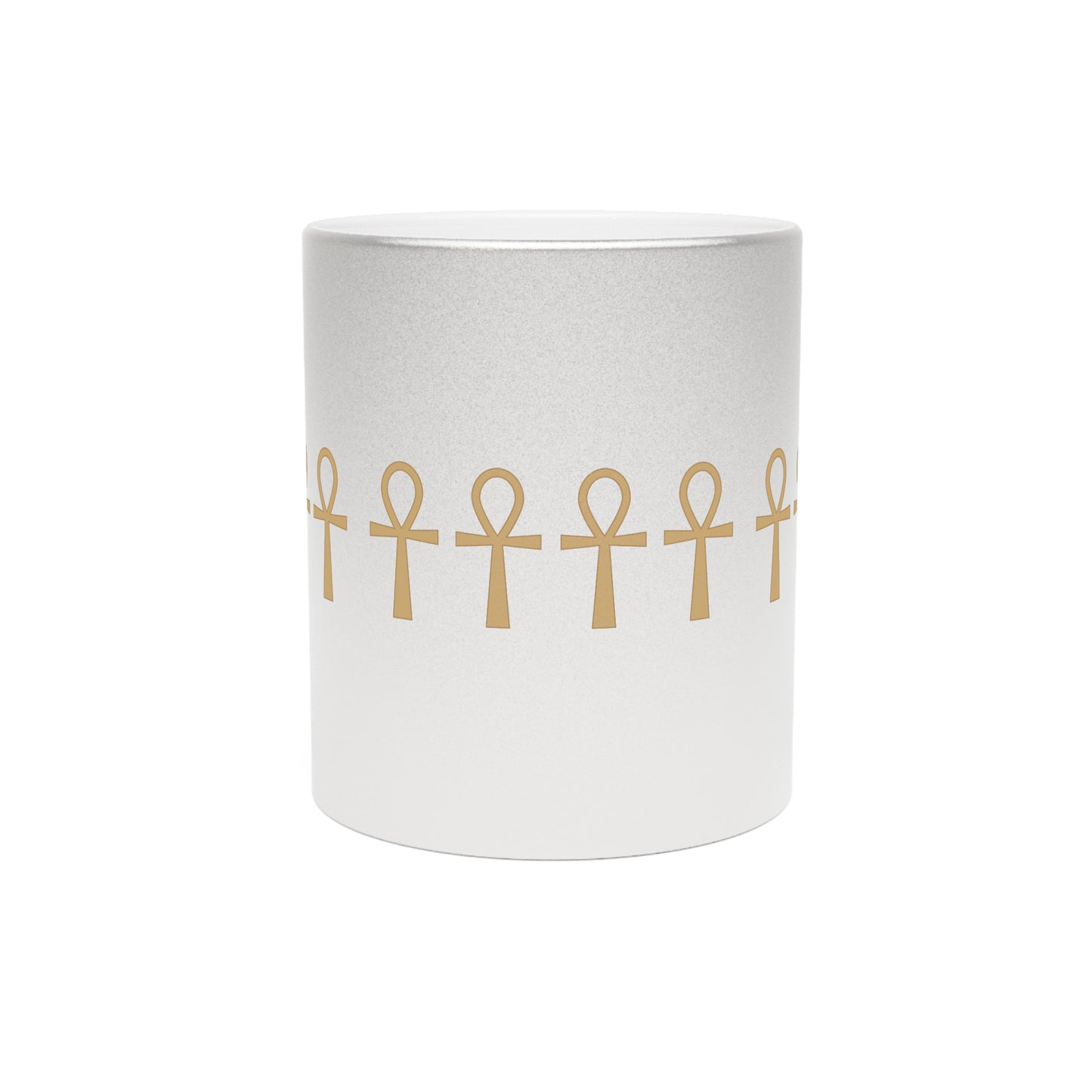 King Ankh Metallic Mug (Coffee/Tea), 11oz, Silver/Gold