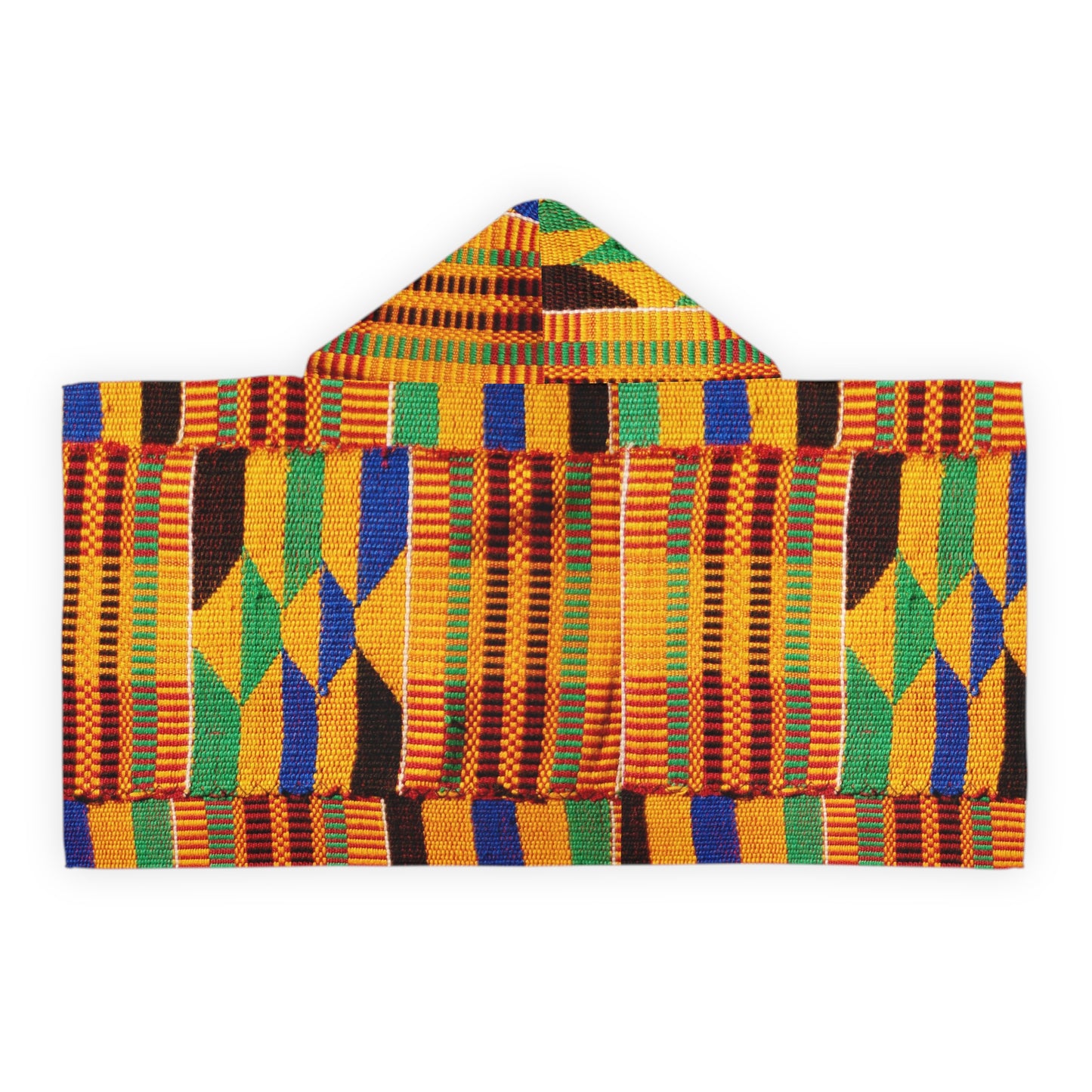 Colorful Youth Hooded Towel - Kente Print - Fun & Cozy Bath Time Accessory