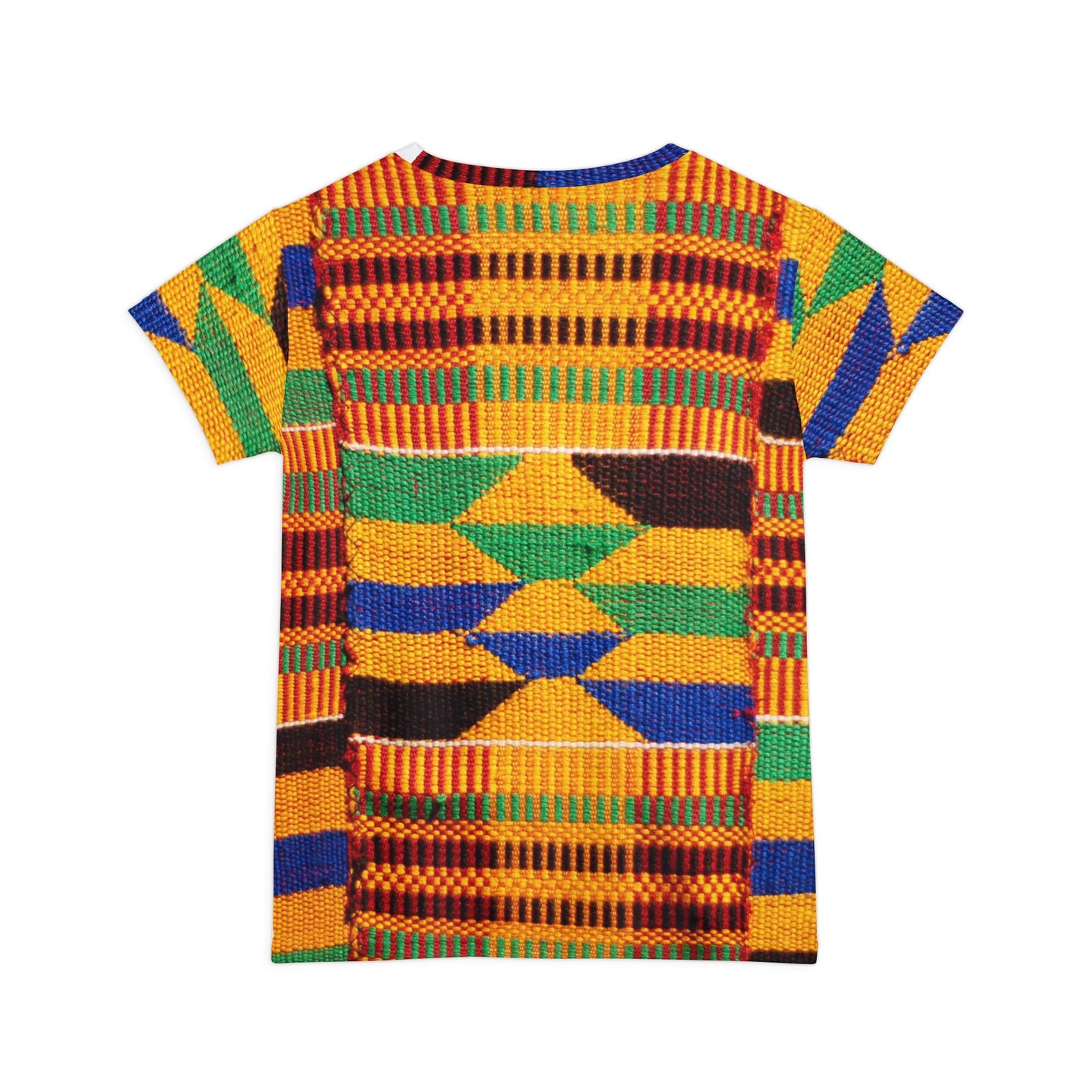 Kente Print Women's Short Sleeve Shirt (AOP)