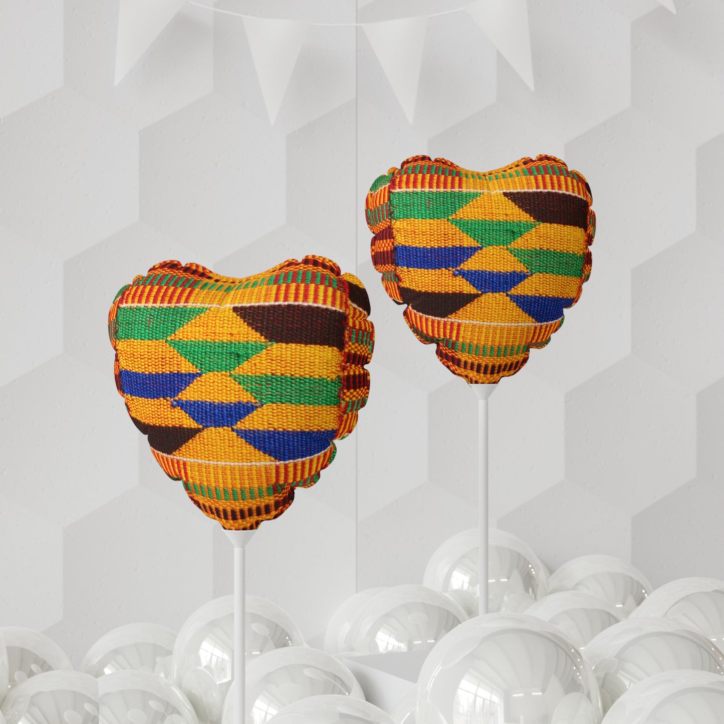 Kente Print Balloon (Round and Heart-shaped), 11"