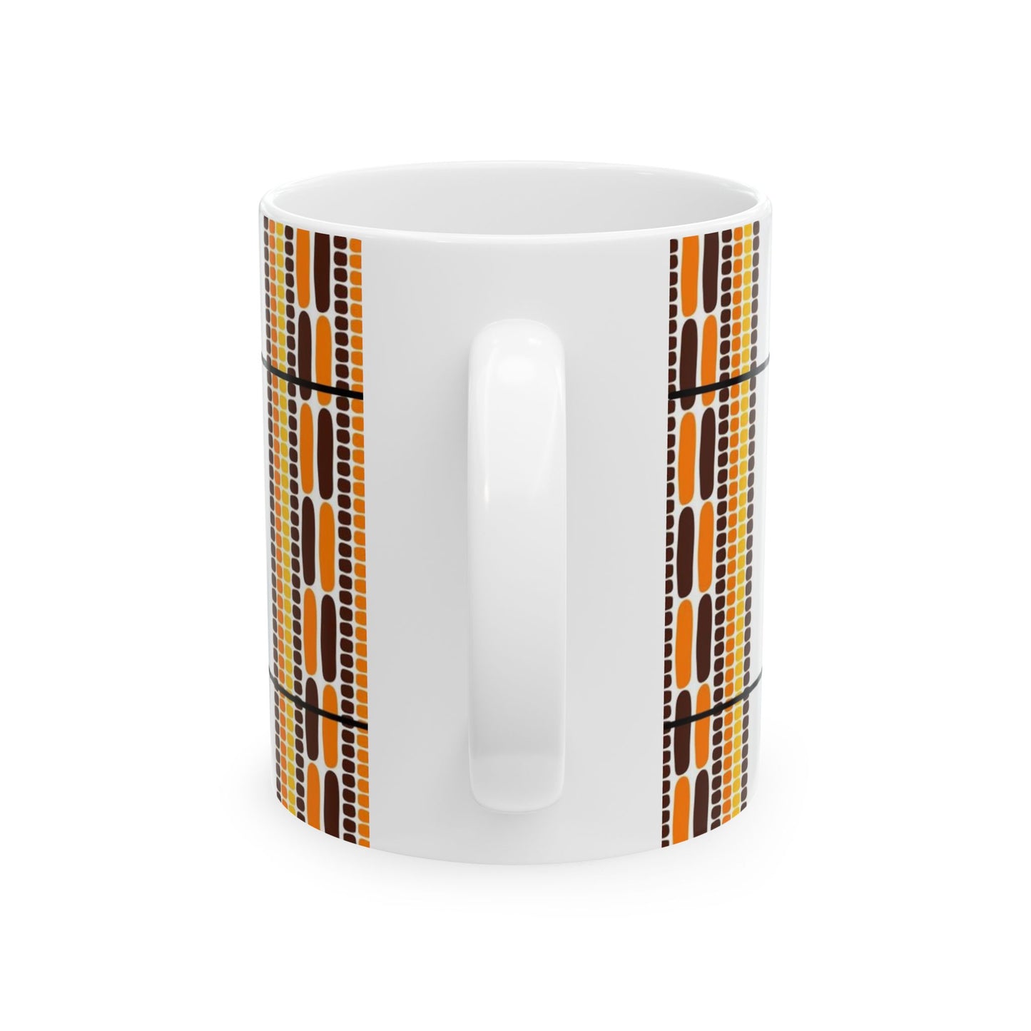 African Basket Plaid Print Ceramic Mug 11oz