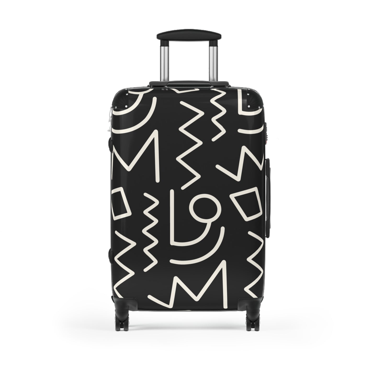 Tribal Print Travel Suitcase black/white