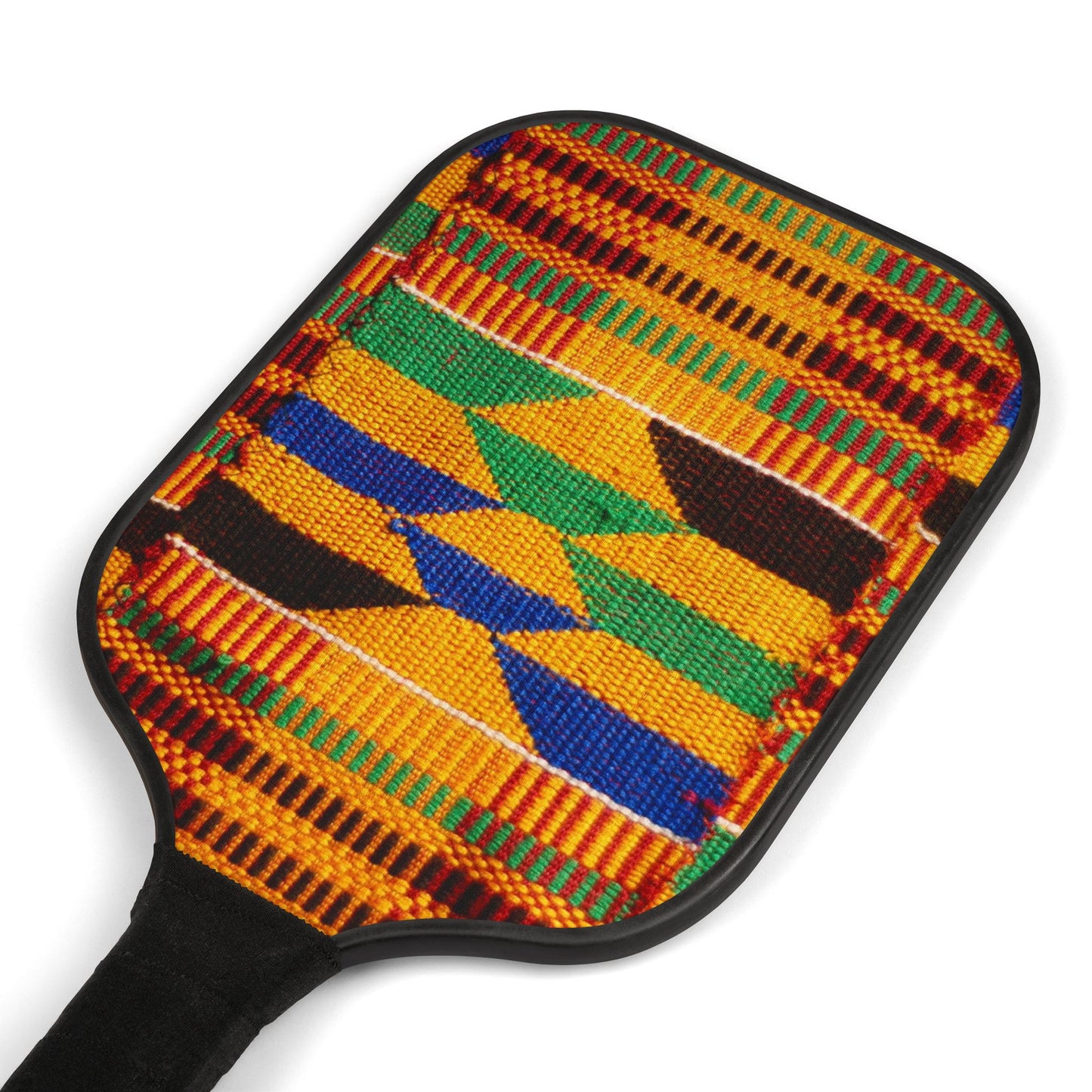 Colorful Pickleball Paddles Set with Balls - Kente Print - Vibrant Sports Kit for Fun Games