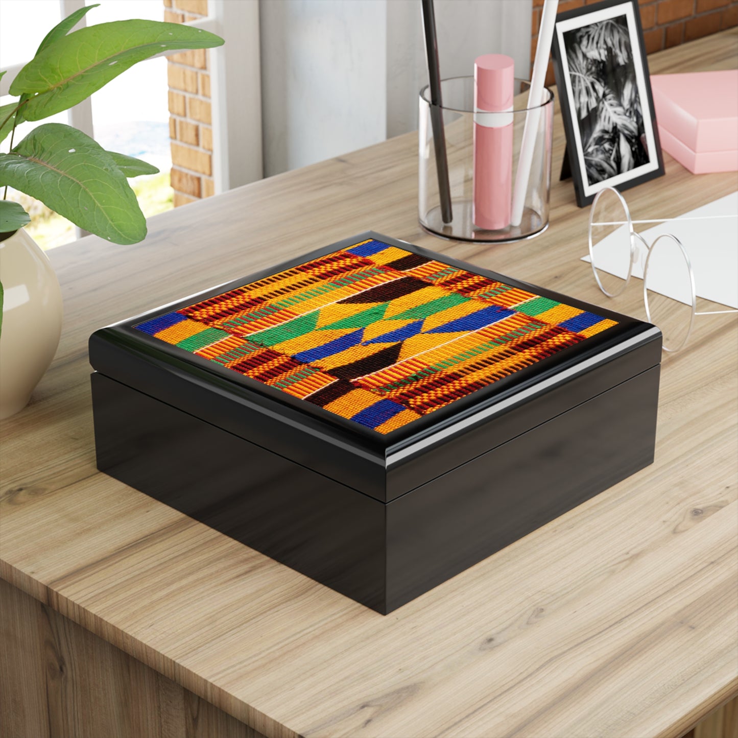 Kente Print Jewelry Box