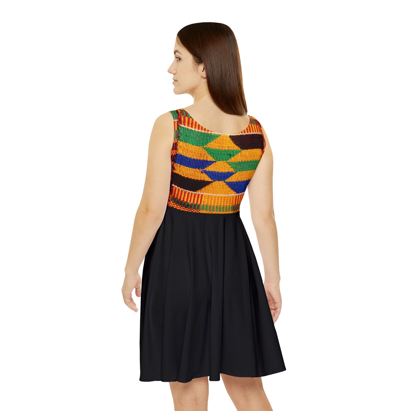 Kente Print Women's Skater Dress (AOP)