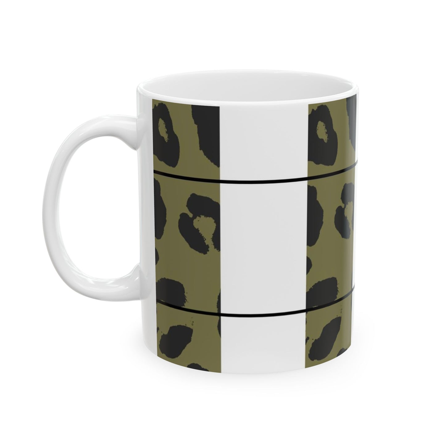 Leopard Plaid Print Ceramic Mug 11oz