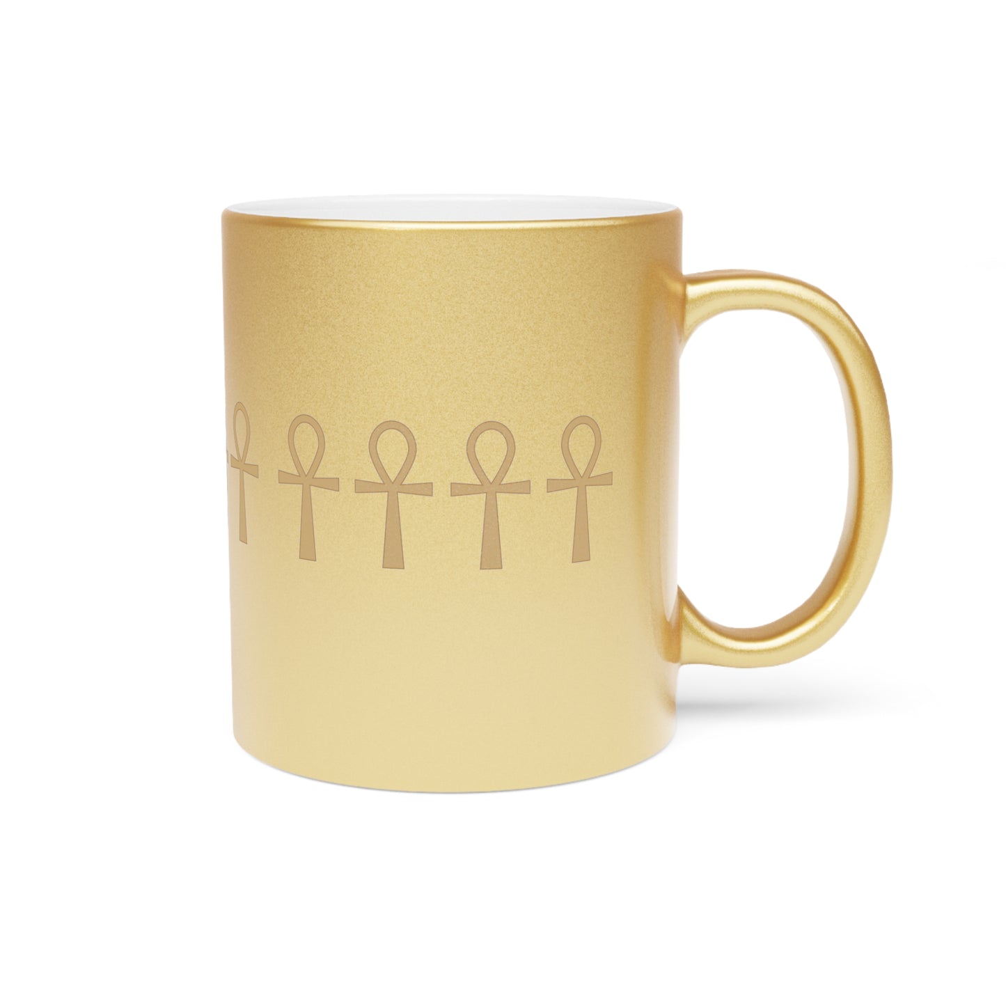 King Ankh Metallic Mug (Coffee/Tea), 11oz, Silver/Gold