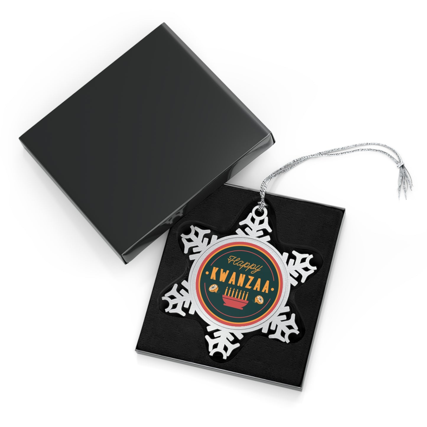 Happy Kwanzaa Pewter Snowflake Ornament