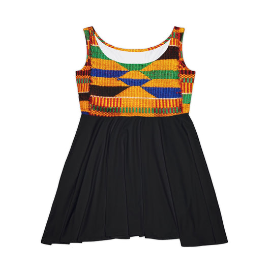 Kente Print Women's Skater Dress (AOP)